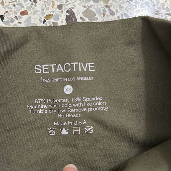 Set Active breath high rise waist leggings green brown color XS - Picture 5 of 5